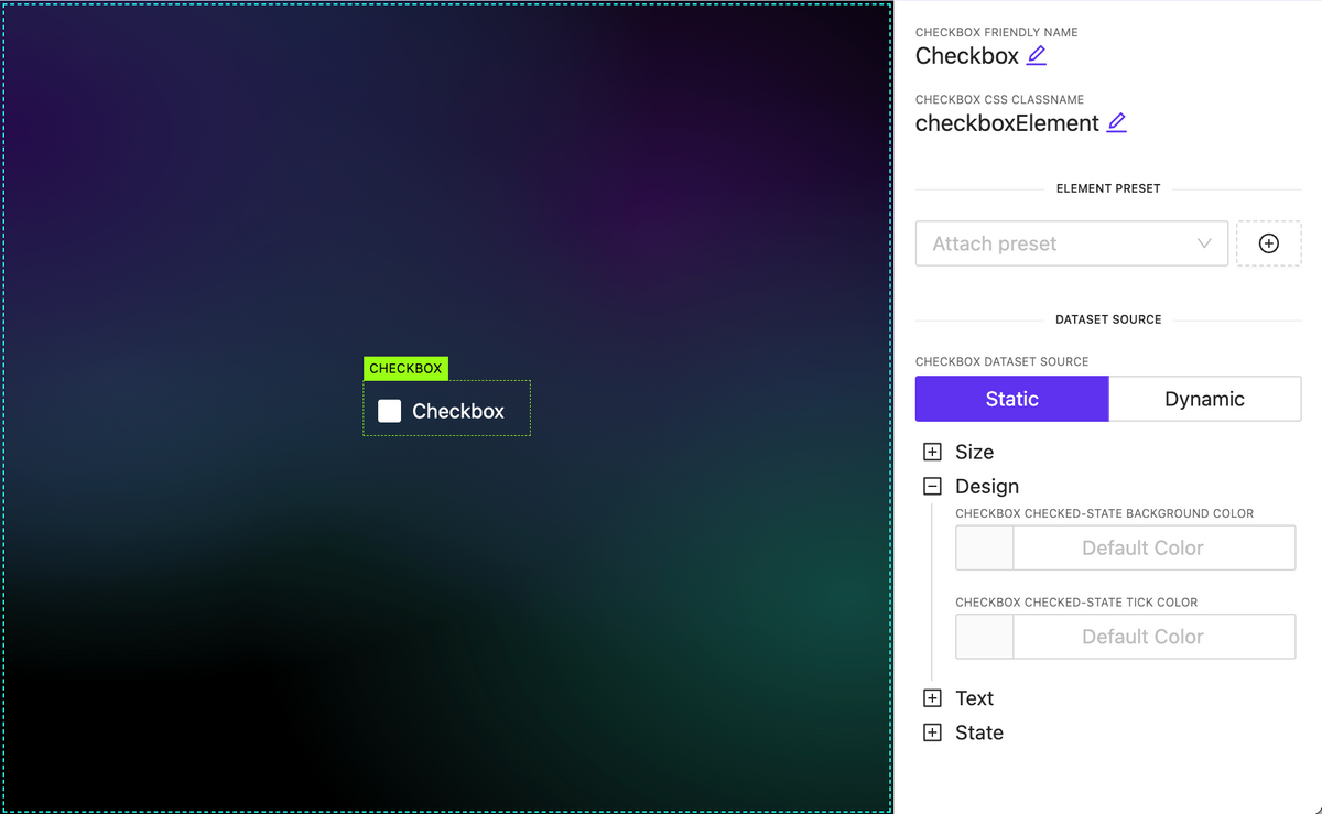 Added Checkbox element