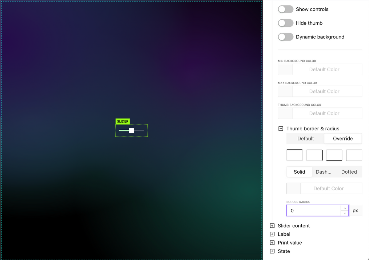 New slider handle style options