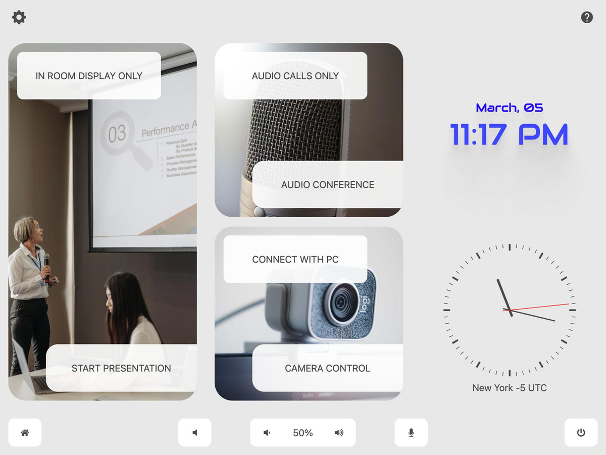 New Template: Bright Conference Space | AVstudio UI Template for Control System